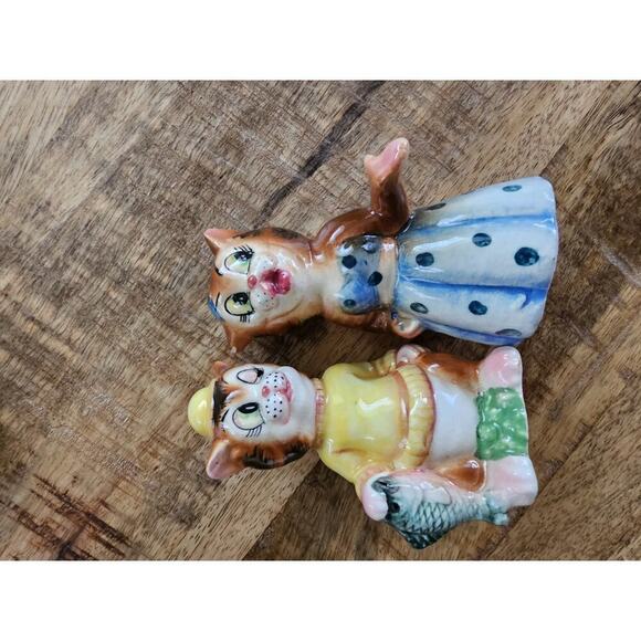 Vintage Japanese Anthropomorphic Salt & Pepper Shaker Lot Of 7 Cork - Picture 9 of 16